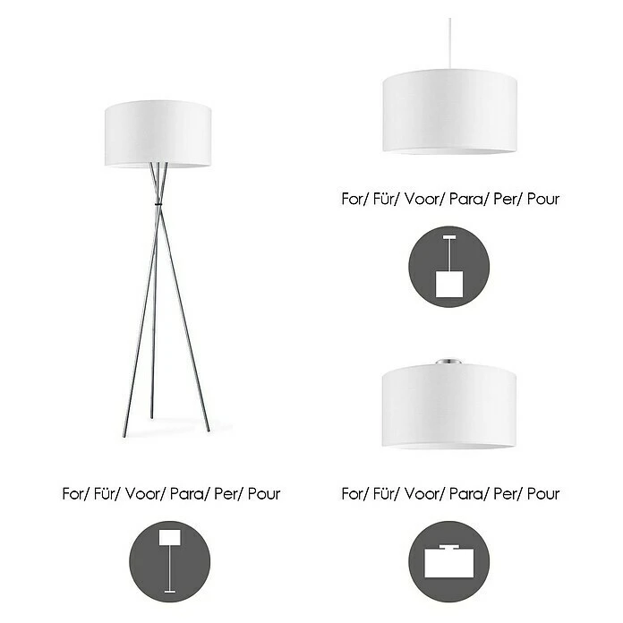 Home Sweet Home Lampenschirm Bling Ø X H: 50 X 25 Cm, Pure White, Baumwolle, Rund 8 Home Sweet Home Lampenschirm Bling Ø X H: 50 X 25 Cm, Pure White, Baumwolle, Rund – Bild 6