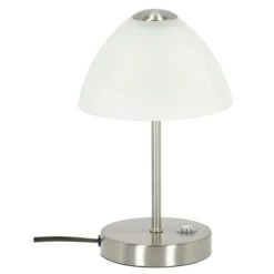 Reality Leuchten LED-Tischleuchte Rund Queen 2 W, Ø X H: 150 Mm X 24 Cm, Nickel -Beleuchtung 12 106