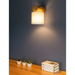 Spotlight Wandleuchte Pinia Wall 40 W, Braun/Gebeizte Kiefer, Weiß, E27