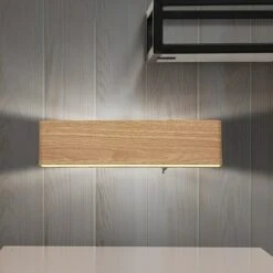 Globo LED-Wandleuchte SIEGFRIED 12 W, Holz, Warmweiß