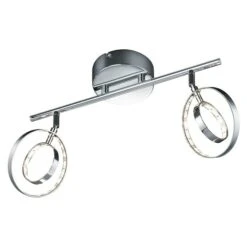 Reality Leuchten LED-Wand- & Deckenleuchte Prater 8 W, 2 Stk., L X B X H: 36,5 X 12 X 18 Cm, Chrom, Warmweiß
