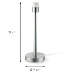 Home Sweet Home Lampenfuß Stick 40 W, Farbe: Stahl Matt, Höhe: 39 Cm -Beleuchtung 12 110