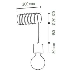 Spotlight Wandleuchte Trabo Pino 25 W, L X B X H: 20 X 8 X 30 Cm, Graue Kiefer, E27 -Beleuchtung 12 1124