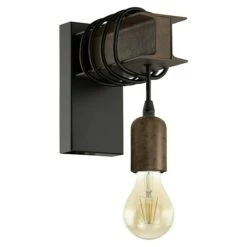 Eglo Wandleuchte TOWNSHEND 4 10 W, L X B X H: 80 X 0 X 19 Cm, Schwarz/Braun, E27