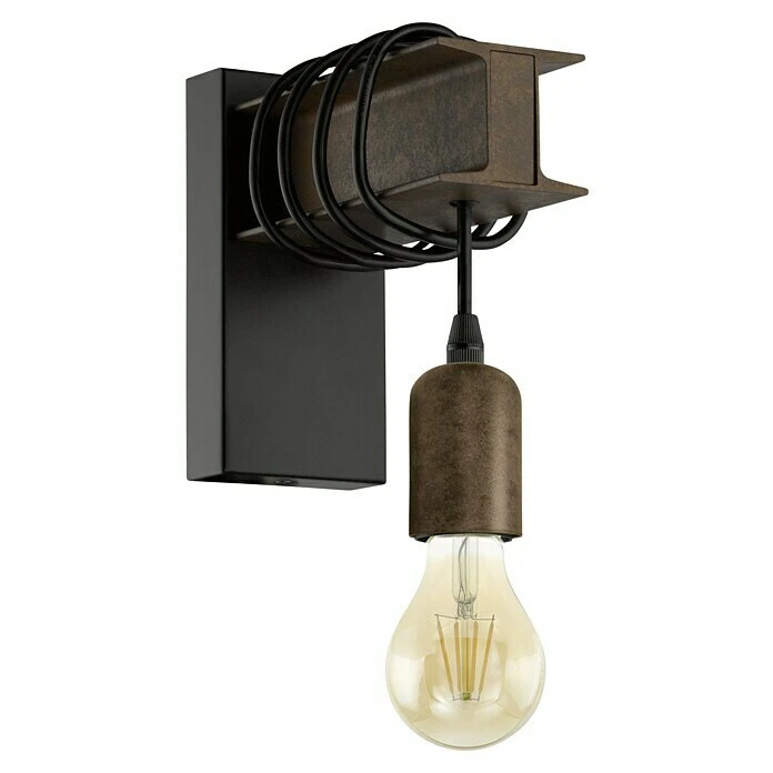 Eglo Wandleuchte TOWNSHEND 4 10 W, L X B X H: 80 X 0 X 19 Cm, Schwarz/Braun, E27 3 Eglo Wandleuchte TOWNSHEND 4 10 W, L X B X H: 80 X 0 X 19 Cm, Schwarz/Braun, E27