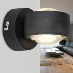 Globo Wandleuchte RANDI 7 W, Schwarz, Sonstige