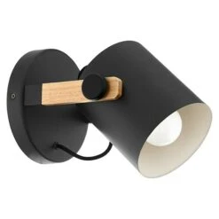 Eglo Hornwood Wandleuchte Rund 28 W, Schwarz/Creme, E27