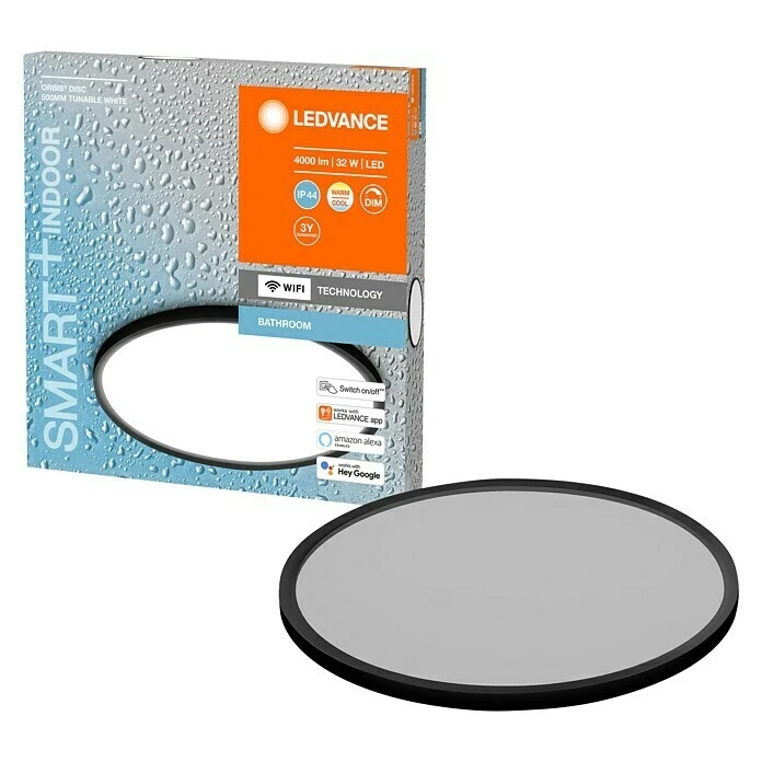 Ledvance LED-Wandleuchte Rund 32 W, Ø X H: 50 X 4,7 Cm, Schwarz, Mehrfarbig 4 Ledvance LED-Wandleuchte Rund 32 W, Ø X H: 50 X 4,7 Cm, Schwarz, Mehrfarbig – Bild 2