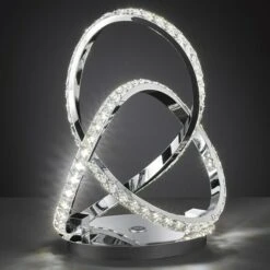 WOFI LED-Tischleuchte Abro 18 W, L X B X H: 27 X 13 X 34 Cm, Chrom, Warmweiß