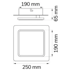 WOFI Sutter LED-Wandleuchte 10,5 W, L X B X H: 25 X 25 X 6,5 Cm, Gold, Warmweiß -Beleuchtung 12 1311