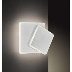 WOFI Sutter LED-Wandleuchte 10,5 W, L X B X H: 25 X 25 X 6,5 Cm, Aluminium-gebürstet, Warmweiß