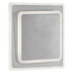 WOFI Sutter LED-Wandleuchte 10,5 W, L X B X H: 25 X 25 X 6,5 Cm, Aluminium-gebürstet, Warmweiß -Beleuchtung 12 1323