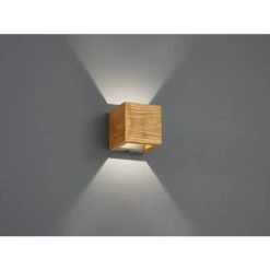 Trio Leuchten Brad LED-Wand- & Deckenleuchte 4 W, L X B X H: 11 X 11 X 11 Cm, Holz, Warmweiß