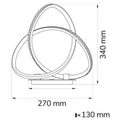 WOFI LED-Tischleuchte Abro 18 W, L X B X H: 27 X 13 X 34 Cm, Chrom, Warmweiß -Beleuchtung 12 133