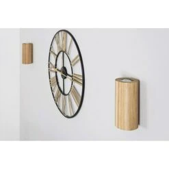 Spotlight LED-Wandleuchte Rund 5 W, Ø X H: 100 Mm X 20 Cm, Eiche, Warmweiß -Beleuchtung 12 1351