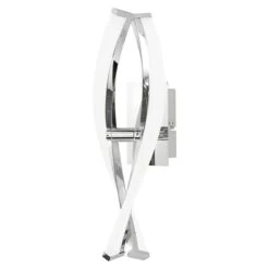 WOFI Idana LED-Wandleuchte 8 W, L X B X H: 36,5 X 13 X 9 Cm, Chrom, Warmweiß