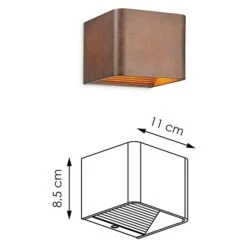 Home Sweet Home Wandleuchte Anna 5 W, L X B X H: 11 X 10 X 8,5 Cm, Rost -Beleuchtung 12 1406