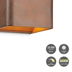 Home Sweet Home Wandleuchte Anna 5 W, L X B X H: 11 X 10 X 8,5 Cm, Rost -Beleuchtung 12 1407