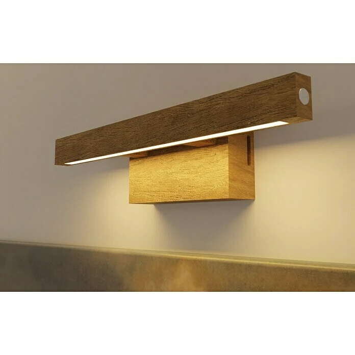 Spotlight LED-Wandleuchte 5,2 W, L X B X H: 9,5 X 40 X 10 Cm, Eiche, Warmweiß 3 Spotlight LED-Wandleuchte 5,2 W, L X B X H: 9,5 X 40 X 10 Cm, Eiche, Warmweiß