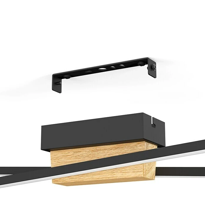 Eglo Panagria LED-Wand- & Deckenleuchte 12,6 W, Schwarz/Braun, Warmweiß 4 Eglo Panagria LED-Wand- & Deckenleuchte 12,6 W, Schwarz/Braun, Warmweiß – Bild 2