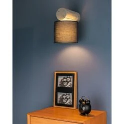 Spotlight Wandleuchte Pinia Wall 40 W, Grau/Gebeizte Kiefer, Schwarz, E27