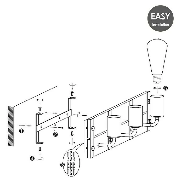 Home Sweet Home Wandleuchte Denton 10 W, L X B X H: 55 X 11 X 13 Cm, Braun 7 Home Sweet Home Wandleuchte Denton 10 W, L X B X H: 55 X 11 X 13 Cm, Braun – Bild 5