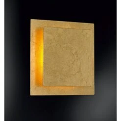 WOFI LED-Wandleuchte Fey 8 W, L X B X H: 18 X 18 X 6,5 Cm, Gold, Warmweiß -Beleuchtung 12 1500
