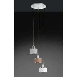 WOFI Pendelleuchte Ciara 84 W, L X B X H: 25 X 25 X 150 Cm, Chrom, E14, 3 Stk.