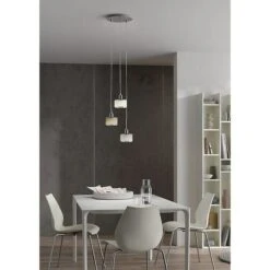 WOFI Pendelleuchte Ciara 84 W, L X B X H: 25 X 25 X 150 Cm, Chrom, E14, 3 Stk. -Beleuchtung 12 1590