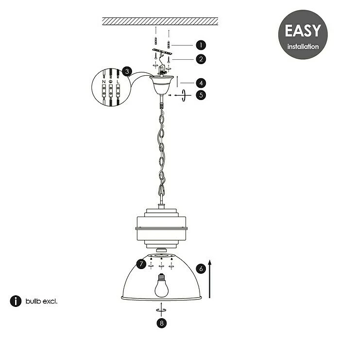 Home Sweet Home Pendelleuchte Rund Wanted Ø X H: 410 Mm X 170 Cm, Chrom 8 Home Sweet Home Pendelleuchte Rund Wanted Ø X H: 410 Mm X 170 Cm, Chrom – Bild 6