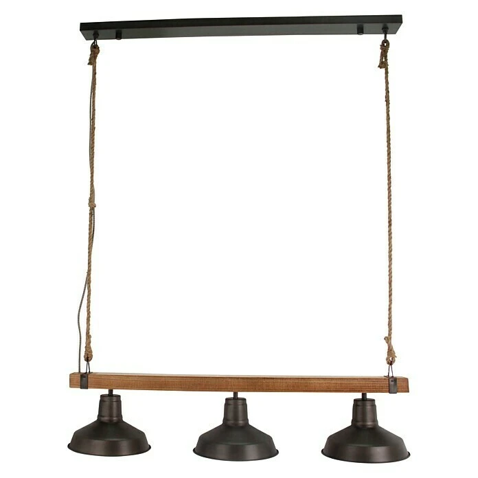 Pendelleuchte 40 W, Stahl-schwarz/Holz, E27 3 Pendelleuchte 40 W, Stahl-schwarz/Holz, E27