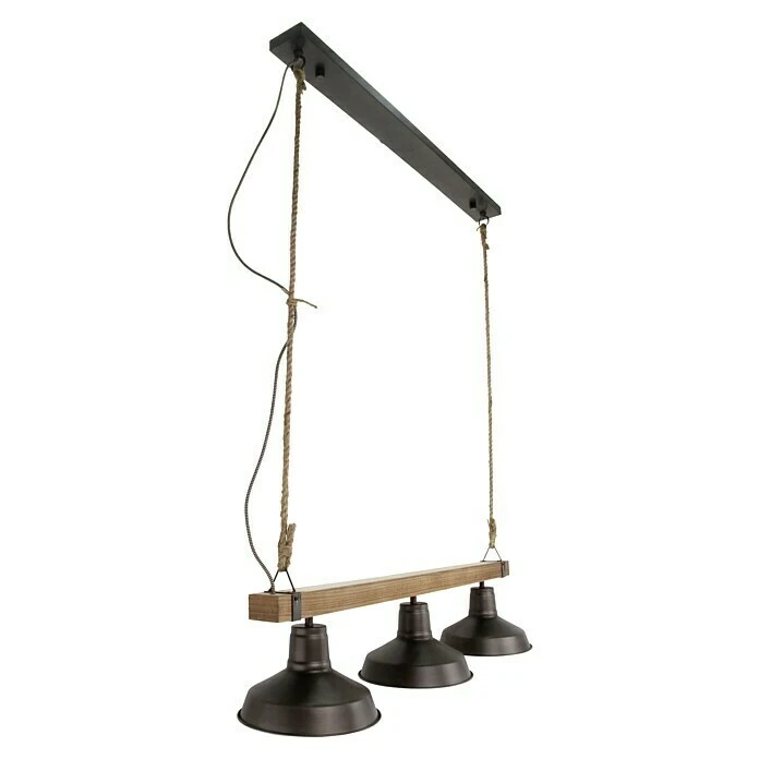 Pendelleuchte 40 W, Stahl-schwarz/Holz, E27 5 Pendelleuchte 40 W, Stahl-schwarz/Holz, E27 – Bild 3