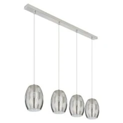 Globo Pendelleuchte NARRI 40 W, L X B X H: 92 X 17,5 X 28,5 Cm, Silber, E27
