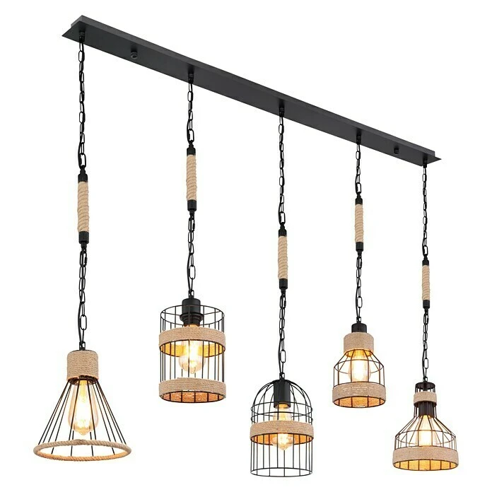 Globo Pendelleuchte HALIA 60 W, Schwarz, E27, 5 Stk. 5 Globo Pendelleuchte HALIA 60 W, Schwarz, E27, 5 Stk. – Bild 3