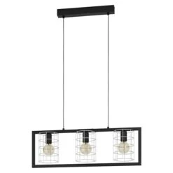 Eglo Pendelleuchte JUBILY 40 W, L X B X H: 77 X 14,5 X 110 Cm, Schwarz, E27