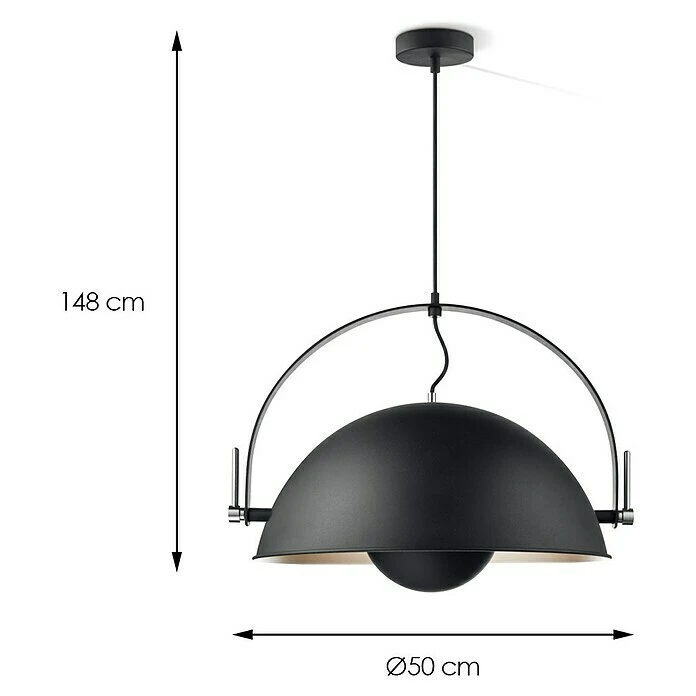 Home Sweet Home Fabriq Bow Pendelleuchte Rund Ø X H: 500 Mm X 130 Cm, Schwarz 5 Home Sweet Home Fabriq Bow Pendelleuchte Rund Ø X H: 500 Mm X 130 Cm, Schwarz – Bild 3