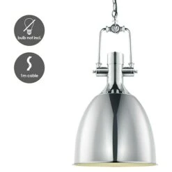 Home Sweet Home Pendelleuchte Rund Ø X H: 230 Mm X 140 Cm, Chrom 10 Home Sweet Home Pendelleuchte Rund Ø X H: 230 Mm X 140 Cm, Chrom -Beleuchtung 12 1679