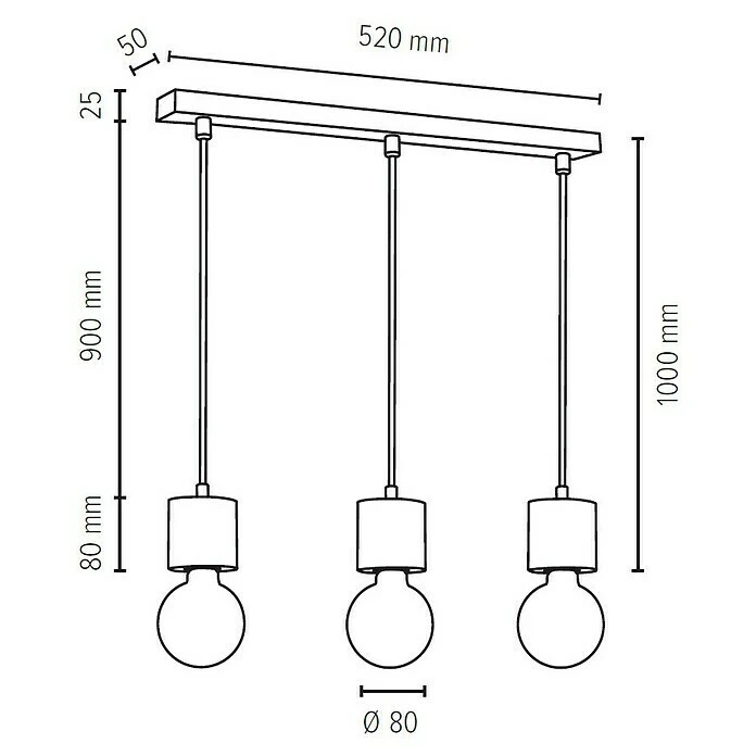 Spotlight Pendelleuchte Pino Grey 60 W, L X B X H: 52 X 8 X 100 Cm, Grau/Gebeizte Kiefer, E27 6 Spotlight Pendelleuchte Pino Grey 60 W, L X B X H: 52 X 8 X 100 Cm, Grau/Gebeizte Kiefer, E27 – Bild 4