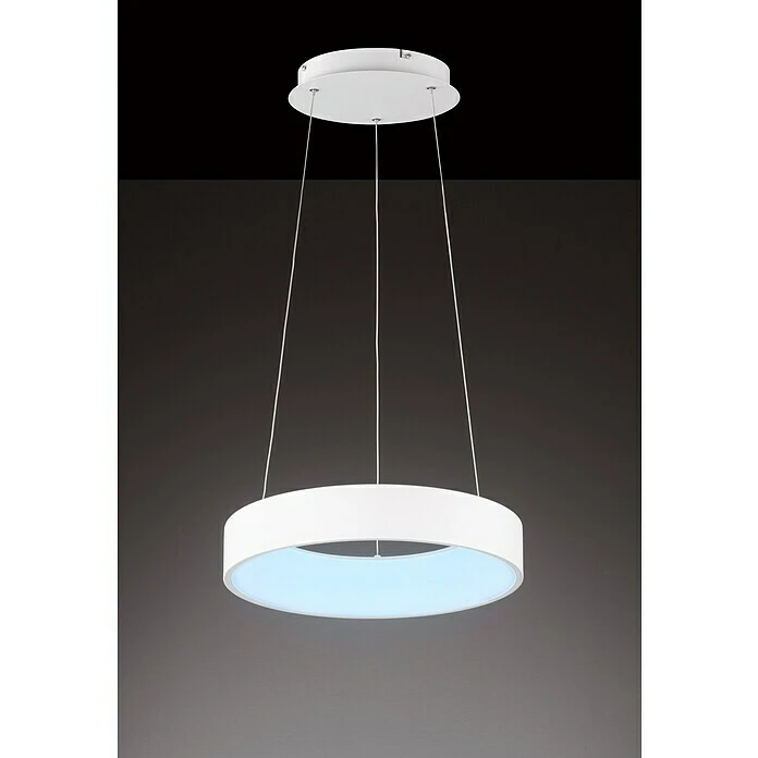 WOFI Cameron LED-Pendelleuchte Rund 28 W, Ø X H: 45 X 150 Cm, Weiß, Kaltweiß 3 WOFI Cameron LED-Pendelleuchte Rund 28 W, Ø X H: 45 X 150 Cm, Weiß, Kaltweiß