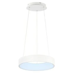 WOFI Cameron LED-Pendelleuchte Rund 28 W, Ø X H: 45 X 150 Cm, Weiß, Kaltweiß 13 WOFI Cameron LED-Pendelleuchte Rund 28 W, Ø X H: 45 X 150 Cm, Weiß, Kaltweiß -Beleuchtung 12 1708