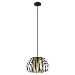 Eglo Pendelleuchte Rund ENCINITOS 40 W, Ø X H: 375 Mm X 110 Cm, Schwarz/Gold, E27