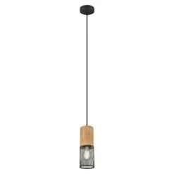 Trio Leuchten Tosh Pendelleuchte Rund 40 W, Ø X H: 10 X 150 Cm, Schwarz, E27