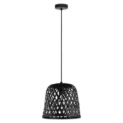 Eglo Pendelleuchte Rund Kirkcolm 60 W, Ø X H: 300 Mm X 110 Cm, Schwarz, E27