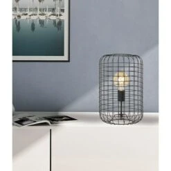 Honsel Leuchten Deko-Tischleuchte Titus 40 W, L X B X H: 18 X 18 X 128,5 Cm, Schwarz/Braun, E27