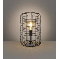 Honsel Leuchten Deko-Tischleuchte Titus 40 W, L X B X H: 18 X 18 X 128,5 Cm, Schwarz/Braun, E27 -Beleuchtung 12 177