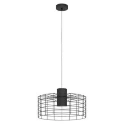 Eglo Pendelleuchte Rund MILLIGAN 40 W, Ø X H: 480 Mm X 110 Cm, Schwarz/Weiss, E27