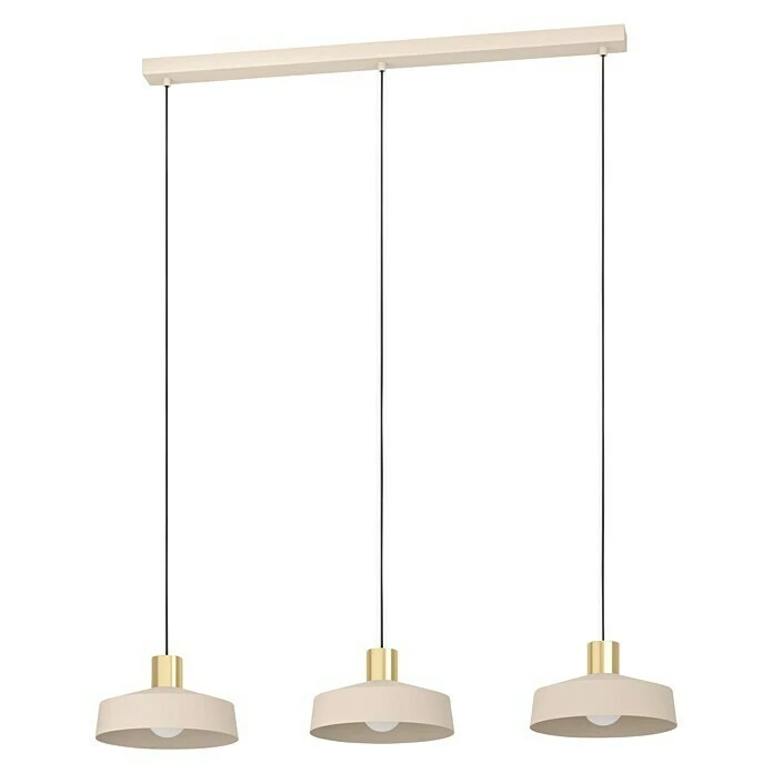 Eglo Pendelleuchte VALDIOLA 120 W, L X B X H: 93 X 23 X 11 Cm, Sand, E27, 3 Stk. 4 Eglo Pendelleuchte VALDIOLA 120 W, L X B X H: 93 X 23 X 11 Cm, Sand, E27, 3 Stk. – Bild 2