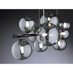 WOFI Villa Pendelleuchte 50 W, L X B X H: 86 X 33 X 150 Cm, Schwarz/Chrom, G9 -Beleuchtung 12 1809