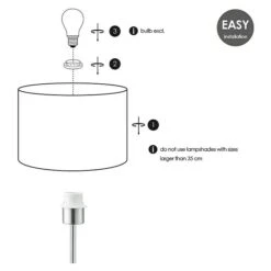 Home Sweet Home Lampenfuß Single 40 W, Farbe: Stahl Matt, Höhe: 37 Cm -Beleuchtung 12 182