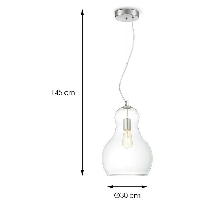 Home Sweet Home Pendelleuchte Rund Bello Ø X H: 300 Mm X 145 Cm, Transparent 5 Home Sweet Home Pendelleuchte Rund Bello Ø X H: 300 Mm X 145 Cm, Transparent – Bild 3